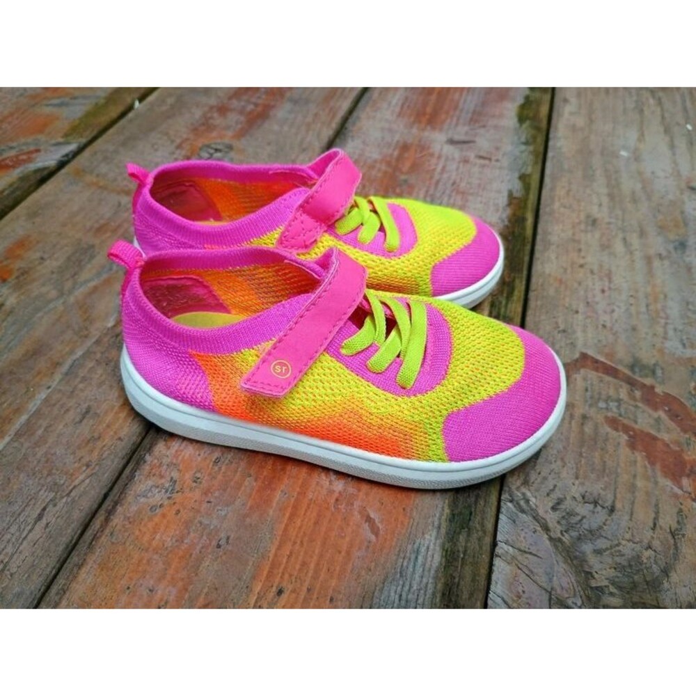 Stride Rite Girls Yellow Pink sneaker Shoes sz 8